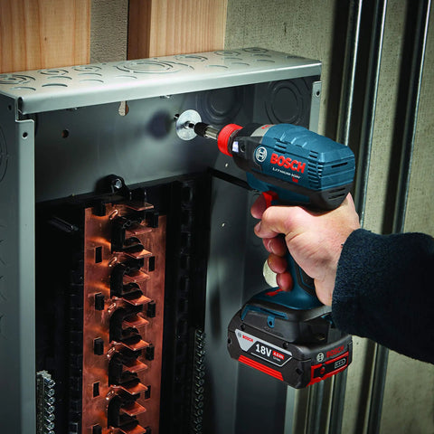 Person using 10-Pack 3 And A Half Inch Phillips No. 1 Impact Tough Screwdriving Bits for High Torque Applications on panel