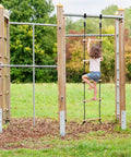 Rope Ladder For Kids Climbing Obstacle Course With Sturdy Wood Beams And Top Hooks, Hanging Ladder For Swing Set, Playground Playset Accessory, 5.58Ft Long 11.8In Wide, in use on playset