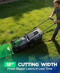 18 Inch Cordless Lawn Mower With 40V Self Propelled Power, 2x5.0Ah Batteries And Charger, Brushless Motor, 2 In 1 Mulching And Bagging, 6 Position Height Adjustment, Built For Small To Medium Yards, Gas Like Power Without The Fumes, 18-inch cutting width