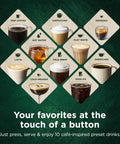 Image showcasing various drinks: espresso, cappuccino, latte, and more from Fully Automatic Espresso Machine With 10 Custom Options And Built In Grinder Pours Barista Level Coffee Directly On Your Counter Using Easy One Touch Controls For A Smooth Daily Grind That Hits Different.