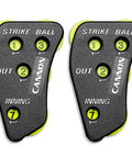 Umpire Indicator With Four Wheel Clicker And Optic Yellow Dials For Strikes Balls Outs And Innings Durable Baseball Softball Umpire Score Counter Black 2 Pack
