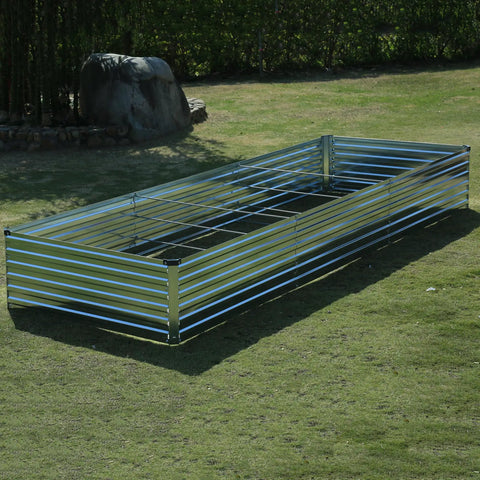 Heavy Duty Galvanized Raised Garden Bed Kit 12x4x1.5 Ft Outdoor Planter Box For Vegetables Flowers And Herbs Weather Resistant Metal
