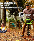 Man using 80V Brushless Earth Auger And Post Hole Digger With LED Work Lights Quiet Yet Powerful Gas Equivalent Torque 210 RPM