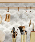 Boho Peel And Stick Wallpaper For Cabinets And Walls Modern Geometric Beige Self Adhesive Contact Paper shown in kitchen setting