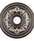 Hand Rubbed Bronze Ceiling Medallion With Antique Silver Accents, Traditional Design, 22.5 Inch Diameter, Detailed Leaf Motif