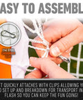 Lacrosse Goal Backstop Net No More Chasing Balls 12 Foot By 9 Foot For Backyard Practice Keeps Balls In Play assembling with clips