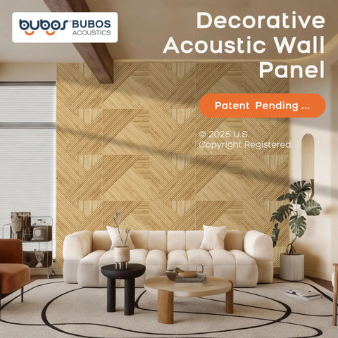 Six Pack Acoustic Wall Panels For Home Studio And Office with High Density Polyester Sound Absorbers in a living room