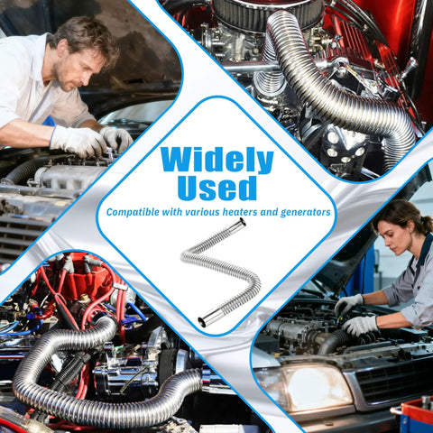 39.3 Inch Stainless Steel Exhaust Hose 1 Inch Flexible Pipe Kit with 4 Hose Clamps in auto repair settings