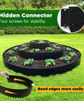 Circular garden bed with galvanized steel garden edging 40 inch strips with 180 degree bend and top edge protection