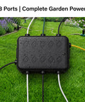 Heavy Duty Outdoor Electrical Box Enclosure 2 Pack Waterproof GFCI Adapter Cover For Power Strips And Extension Cords Built Like A Tank To Give You Rock Solid Weather Protection Always on grass with water droplets.