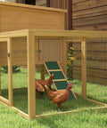 75 Inch Wooden Chicken Coop With Nesting Box And Removable Tray, Outdoor Hen House With Ramp Run For Garden Backyard