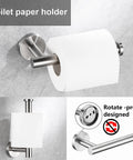 Heavy Duty Brushed Nickel Bathroom Hardware Set Includes 16 Inch And 23.6 Inch Round Towel Bars, Hand Towel Ring, Toilet Paper Holder