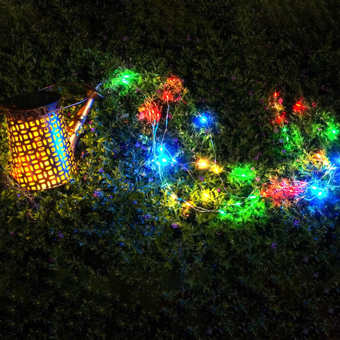 Cool Watering Can Lights Multicolor Outdoor Garden Decor Hanging Lantern Waterproof Solar Waterfall Lights Pathway Yard Art