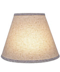 Transitional Empire Lamp Shade In Flaxen Linen With Tattersail Pattern, UNO Slip Fitter, Brass Fitter, front view