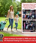 Woman pulling Ultra Compact Smart Cart Cooler With Extended Insulation Collapsible Rolling Tailgate Tote in Moroccan Tile.