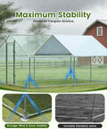 Diagram of Spacious Walk In Chicken Run With Full Roof Cover For Backyard Poultry 13 Ft Long By 9.8 Ft Wide By 6.5 Ft High Heavy Duty Metal Coop