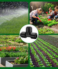 50 Pack Quick Connect Quarter Inch Drip Irrigation Tee Connectors Universal Fittings For Quarter Inch Tubing Leak Free And Ez Install in use across various garden and farm settings.
