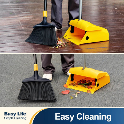 Commercial Dustpan With Windproof Cover For Indoor Outdoor Cleanup In Courtyard Garage Lobby Mall Market Floor Home Kitchen Office Pet Hair Garbage Heavy Duty Cleaning Tool For Quick Big Jobs used with broom for leaf collection