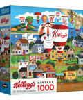 Hot Air Balloon Celebration 1000 Piece Jigsaw Puzzle For Adults With Interlocking Pieces Eco Friendly Recycled Paperboard Vegetable Ink Print 20 By 27 Inch Finished Size Great For Family Night box showing vibrant hot air balloons over a village.