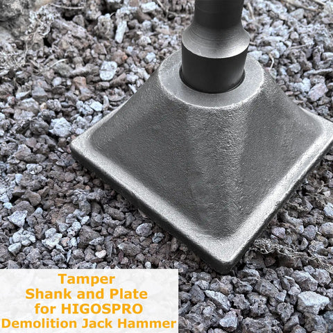 1-3/16 Inch Tamper Shank And 6x6 Inch Dirt Compactor Plate For Electric Jack Hammer on rocky surface