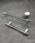 6 Pack Polished Chrome Cabinet Knobs 1-1/4 Inch Round Kitchen Hardware laid on concrete surface