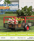 Heavy Duty ATV UTV Trailer Dump Cart Tow Behind With 1600 Lbs Capacity And 22 Cubic Feet Yard Garden Trailer holding plants