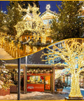 240 LED 88ft Connectable String Lights Indoor Outdoor Warm White Fairy Lights illuminating holiday reindeer and tree decor