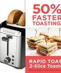 2-Slice Stainless Steel Toaster With Extra Wide Slots Rapid Toast Technology Sleek Countertop Design Perfect For Bagels