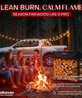Heavy Duty Firewood Rack For Indoor Outdoor Use, 3-Foot Tall Steel Log Storage Stand with cover near campfire scene