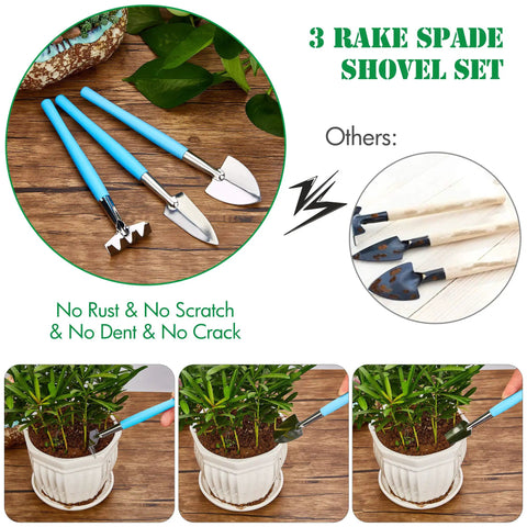 Dope Succulent Tools 19 Piece Mini Garden Tool Set For Transplanting And Plant Care With Potting Tarp Mat Indoor Outdoor Kit For Miniature Fairy Gardens And Home Plant Enthusiasts