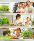 Family using 12 Pod Indoor Hydroponics Growing System With 24W LED Grow Light Plug And Play Quiet 4L Water Tank And Built In Pump