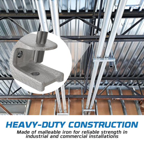Heavy Duty Tough As Nails Beam C Clamps 6 Pack - Rock Solid Malleable Iron Zinc Plated Hardware - Pro Grade Structural Support For 1/2 To 13 Inch Rods 750 Lb Load Get Job Done Right