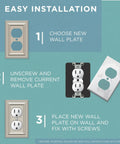 Installation steps for Beaded Single Duplex Outlet Wall Plate With Vintage Inspired Detailing In Brushed Nickel Finish 1 Gang ETL Certified GFI Outlet Decorative Cover One Pack