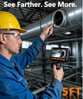 Ultra Slim 0.24 Inch Borescope With 210 Degree Dual Lens, 1080P Endoscope Camera, Built In Light, IP67 Waterproof 5FT Snake Inspection Cam For Automotive Engine And Industrial Use, TF Card Included, inspecting duct