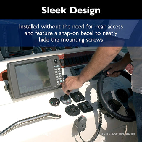 Easy To Use Pro Grade Single Boat Joystick Thruster Control With Ergonomic Tactile Pad Sealed Membrane Switch Panel Multi Function LED Display And 12 24 Volt Dual Voltage Marine System Ready installed on a boat helm