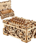 Enigma Chest 3D Wooden Puzzle Box For Adults To Build Natural Wood Escape Room Challenge With 504 Pieces No Glue Required Codes And Secret Locks Stress Relief Brain Teaser open wooden chest
