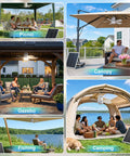 20 Inch Solar Ceiling Fan With 20000 Mah Battery And 30 Watt Panel Keeps Your Crew Chill On Hot Days Remote Control Dimmable Lights for patio gazebo and camping setups
