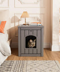 Indoor Waterproof Litter Box Enclosure For Cats as side table with weatherproof design in living room