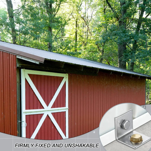 All In One No Nonsense Heavy Duty Ground Anchor Kit For Sheds And Garages With 8 L Shaped Brackets Expansion Bolts Galvanized Screws And Nuts To Secure Outdoor Sheds Greenhouses And Garages In Any Weather