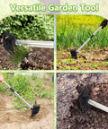 Dual Head Weed Puller Tool With Long Handle And Garden Hoe Rake Combo in yard and garden use