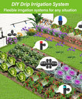 243 Foot Drip Irrigation Kit With Half Inch Hose And Quarter Inch Tubing Quick Connect Drip System in garden setup