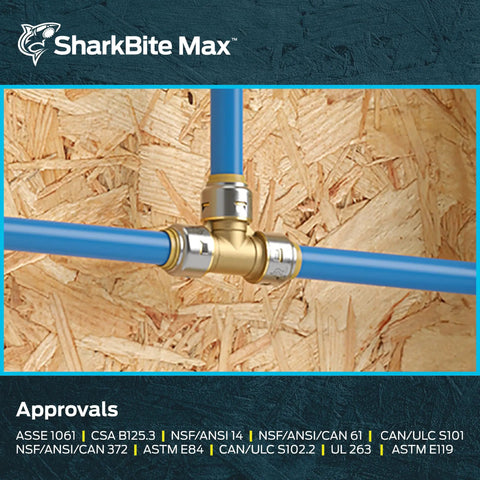 Max 1/2 Inch Push To Connect Brass Tee Fitting Pack Of 12 For PEX Copper CPVC PE RT HDPE Pipes Easy Install Plumbing Connector
