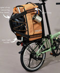 Road Ready Three In One Rear Rack Bag That Transforms From Backpack To Duffle To Pannier 37L Capacity mounted on folding bike