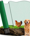 Heavy Duty Portable Animal Fence With Posts For Garden And Backyard 3x50 Ft Mesh Barrier For Dogs Chickens And Other Animals