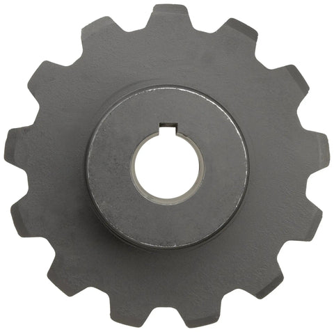 Top view of Single Strand Industrial Sprocket For Size 82 Roller Chain, 9 Tooth Cut, Type C Dual Side Hub, 2.938 Inch Drop In Ready Bore.