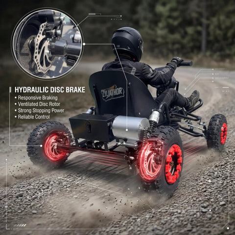 Electric Go Kart For Adults And Kids With 48V 2000W Motor Delivers 12 To 31 MPH Gnarly Off Road Thrills On 6 Inch All Terrain Tires