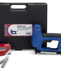Electric Carpet Stapler 3 By 16 Crown For 5400 5418D Version 2 Pro Grade Heavy Duty with case and staples shown.