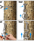 Installation steps for 3 Pack Horse Tie Ring Set For Horses 304 Stainless Steel Training Rings on tree bark