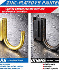 Comparison of zinc-plated versus painted E track J hooks showing corrosion resistance.
