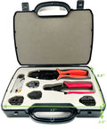 Professional Ratcheting Wire Crimping Tool For Electrical Connectors And Terminals, 5 In 1 Multi Purpose Crimping Set in case